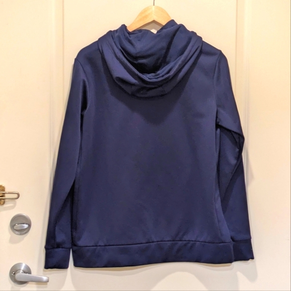 EUC Nike L Women's Navy Blue Just Do It Hoodie with Net Lined Hood - Picture 3 of 4